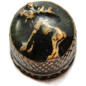 Moose Isle Royale Copper Colored Pewter Thimble Vintage